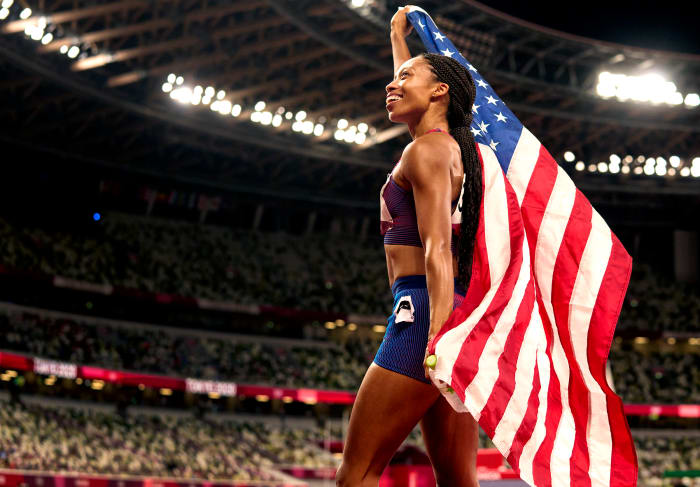 2020 Summer Olympics: Allyson Felix after Women’s 400M Final at Tokyo Olympic Stadium.